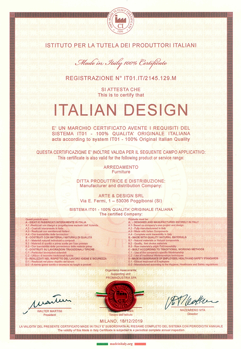 Made in Italy, products and certification