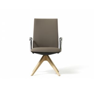 VELVET INTERLOCUTORE - Diemme Office Armchair, swivel only, ash legs, upholstered seats, various colours