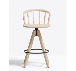 NYM 2848_2849 - Pedrali swivel stool H cm 65_H75 in solid ash wood