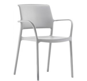 ARA 315 - Stackable polypropylene Pedrali chair with armrests, suitable for outdoor