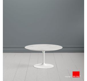 Table basse Tulip SA62 - Eero Saarinen - Table basse H41, PLATEAU ROND EN MARBRE DE CARRARA BLANC