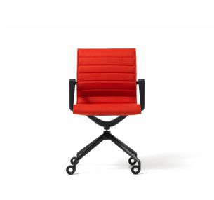 LIBERTY_TASK CHAIR - Swivel Diemme office chair, seat and back in mesh, white or black, upholstered medium back cushion