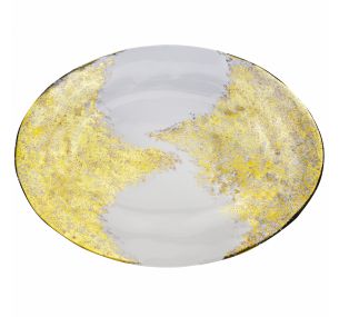 Lot de 6 assiettes creuses en porcelaine blanche décor doré ADP France –  Hello Broc