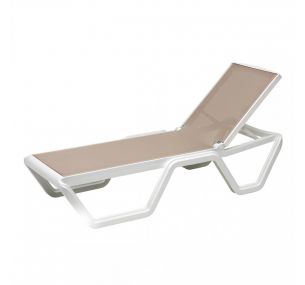 VELA-2044 - Adjustable and Stackable Technopolymer Scab Sunbed with Wheels, Various Colours, also for Outdoor Use