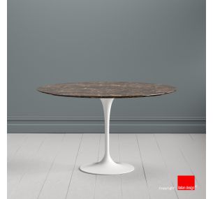 Tulip Table SA07- H73 Eero Saarinen - RUNDE PLATTE AUS DUNKELBRAUNEM EMPERADOR-MARMOR