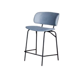 JULIETTE STOOL - Metal stool with velvet upholstery