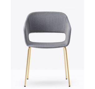 BABILA 2736 - Pedrali metal chair, upholstered seat, different finishes