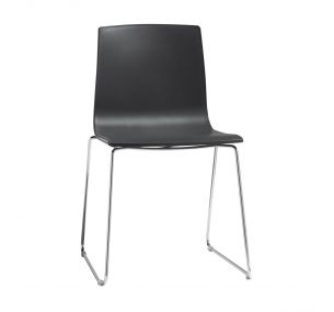 ALICE_2677 - Stapelbarer Scab-Metallstuhl, Sitzfläche aus Technopolymer