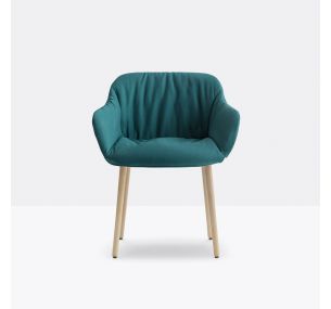 BABILA XL 2753R - Pedrali chair in solid ash wood, seat in recycled polypropylene, upholstered in different finishes