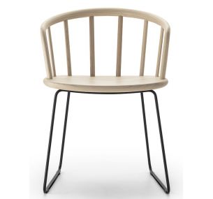 NYM 2855 - Pedrali metall chair with arms, wooden seat, different finishings