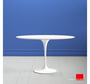 Table Tulip SA500 - H73 Eero Saarinen - ROUND CERAMIC TOP DEKTON COSENTINO ABSOLUTE WHITE MOONE' - ALSO FOR OUTDOOR