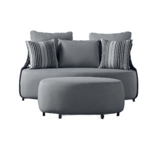 COBB - Fabric sofa with mesh backrest, also for outdoor use