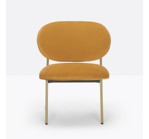 BLUME 2951 - Pedrali metal chair, padded and upholstered seat in different finishes