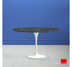 Table Tulip SA503 - H73 Eero Saarinen - ROUND CERAMIC MATERIA TOP - BLACK MARQUINIA - ALSO FOR OUTDOOR