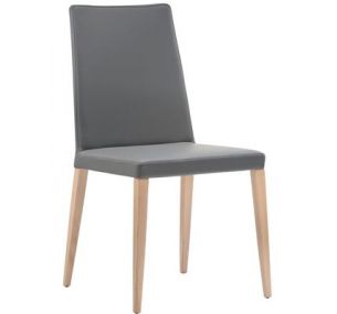 DRESS 531 - Wooden Pedrali chair with upholstered seat and high back, different finishes and colours