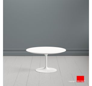 Table basse Tulip SA80 - Eero Saarinen - Table basse H41, PLATEAU ROND LAQUE BLANC