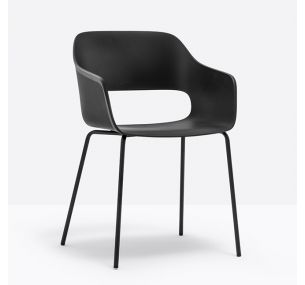 BABILA 2735 - Pedrali metal chair, polypropylene seat, different finishes, also for outdoor use