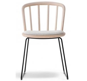 NYM 2851 - Pedrali chair, metal frame, wooden seat, with cushion, different finishings
