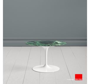 Table Tulip SA47 - Eero Saarinen - Table basse H39, PLATEAU ROND OU OVALE EN MARBRE VERT ALPI