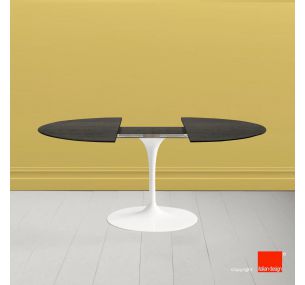 Table Tulip SA003 - H74.5 Eero Saarinen - EXTENSIBLE TOP IN BLACK STAINED SOLID OAK WOOD