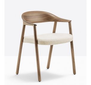 HERA 2865 - Pedrali Sessel aus Massivholz, Sitz gepolstert in verschiedenen Ausführungen und Farben