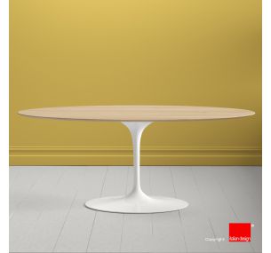 Table Tulip SA800 - H73 Eero Saarinen - OVAL NATURAL SOLID OAK WOOD TOP