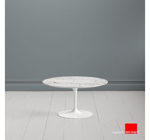 Table basse Tulip SA63 - Eero Saarinen - Table basse H41, PLATEAU ROND EN MARBRE CARRARA STATUARIETTO